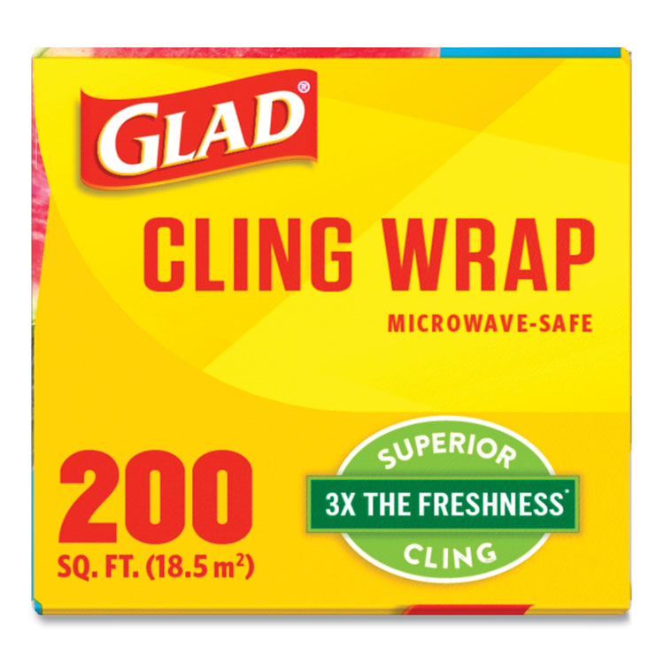 Clorox 20 Glad ClingWrap Plastic Wrap, 12 x 200' Roll, Clear 12 / Case