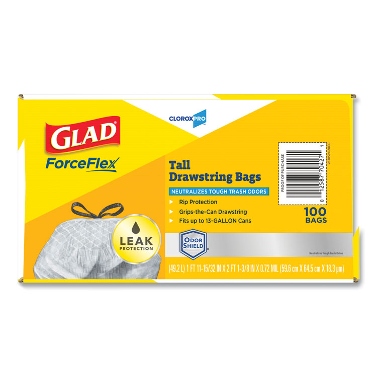 Glad ForceFlex Trash Bag, White - 13 Gallon by Saalfeld Redistribution