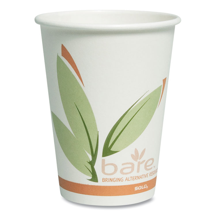 Unique Disposable Paper Cups, 12oz, Emerald Green