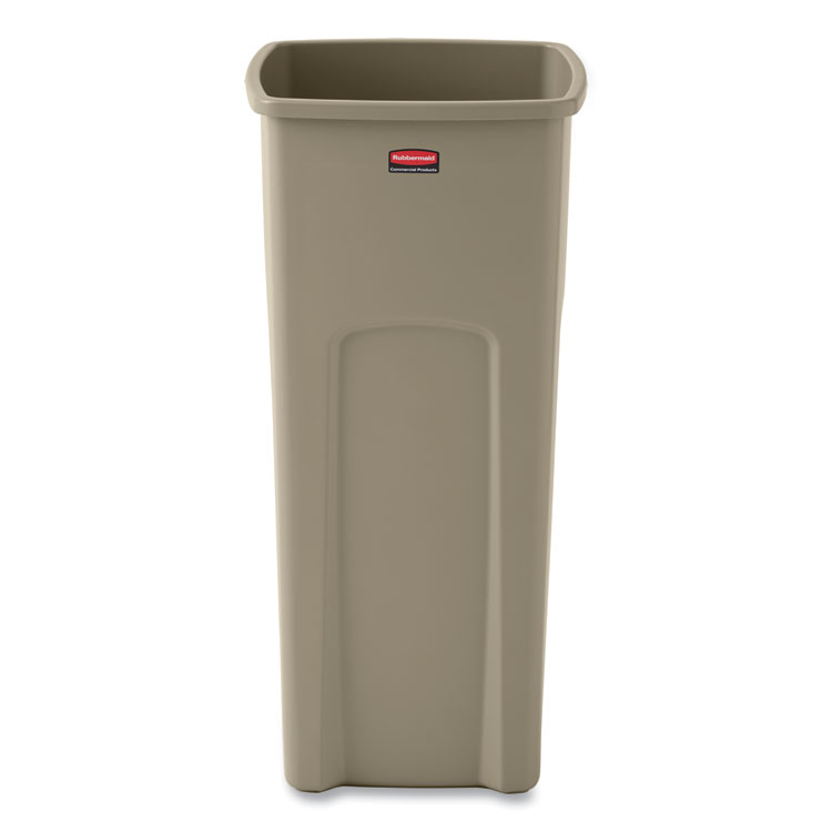 Rubbermaid Commercial Products Slim Jim 23-Gallons Beige Plastic Kitchen Trash  Can in the Trash Cans department at