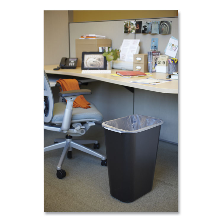 Coastwide Professional Open Top Indoor Trash Can 10.25 Gal Plastic Black