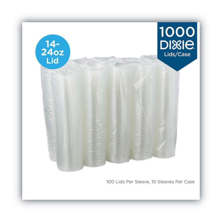 Dixie Cold Cup Lids for 16-24-oz. Plastic Cups, Clear, 1000 Lids (DXECL1624)