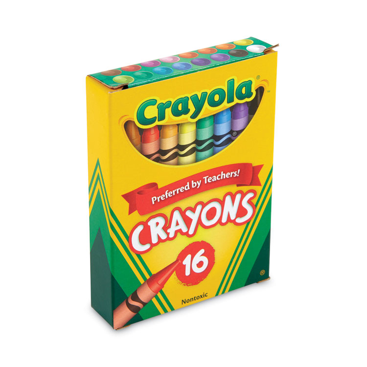 Crayola Large Crayons, Tuck Box, 8 Colors Per Box, 12 Boxes