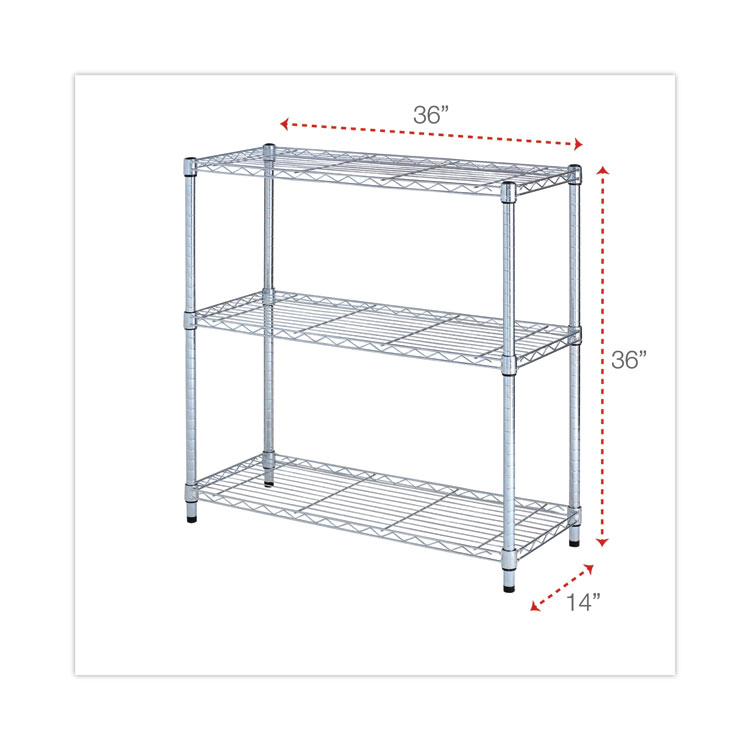 Alera 5-Shelf Wire Shelving Kit with Casters and Shelf Liners, 36w