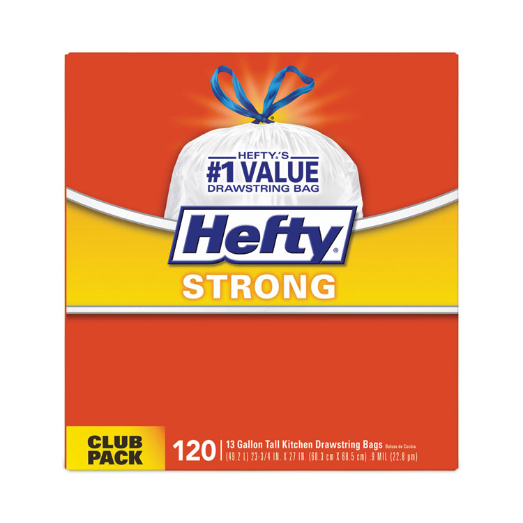 Hefty Ultra Strong Tall Kitchen Trash Bags, Unscented, (Pack of 20
