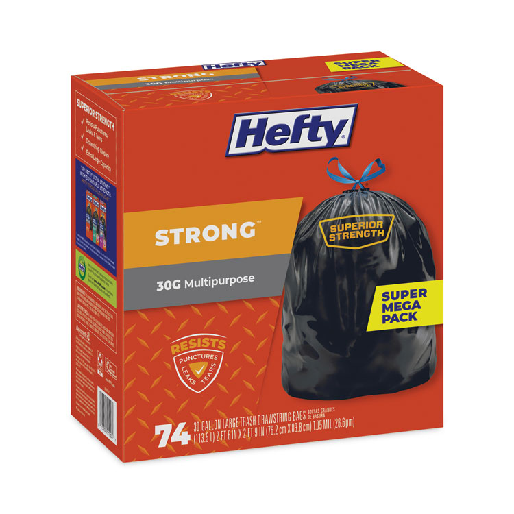 Hefty Strong Extra Large Trash Bags, 33 Gallon, 20 Ct