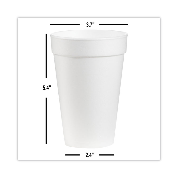 Foam Drink Cups, 20 oz, White, 500/Carton