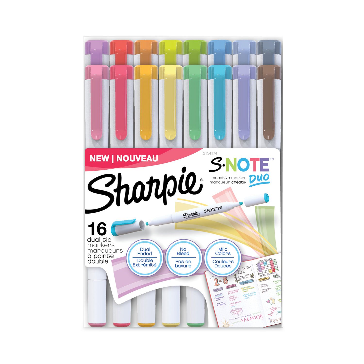 SHARPIE S-Note Creative Markers, Highlighters, Assorted Colors, Chisel Tip