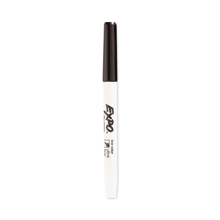 Expo 1871131 Black Low-Odor Ultra Fine Point Dry Erase Marker - 12