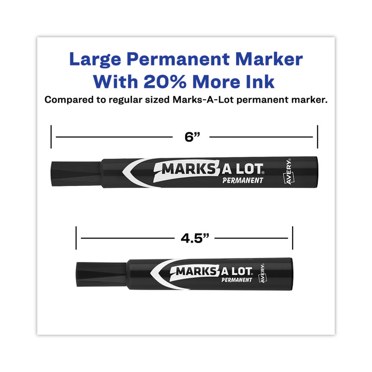 Avery Marks A Lot Permanent Markers Assorted Colors, 24 Large Desk-Style  and 3 Pen Style (24426) 