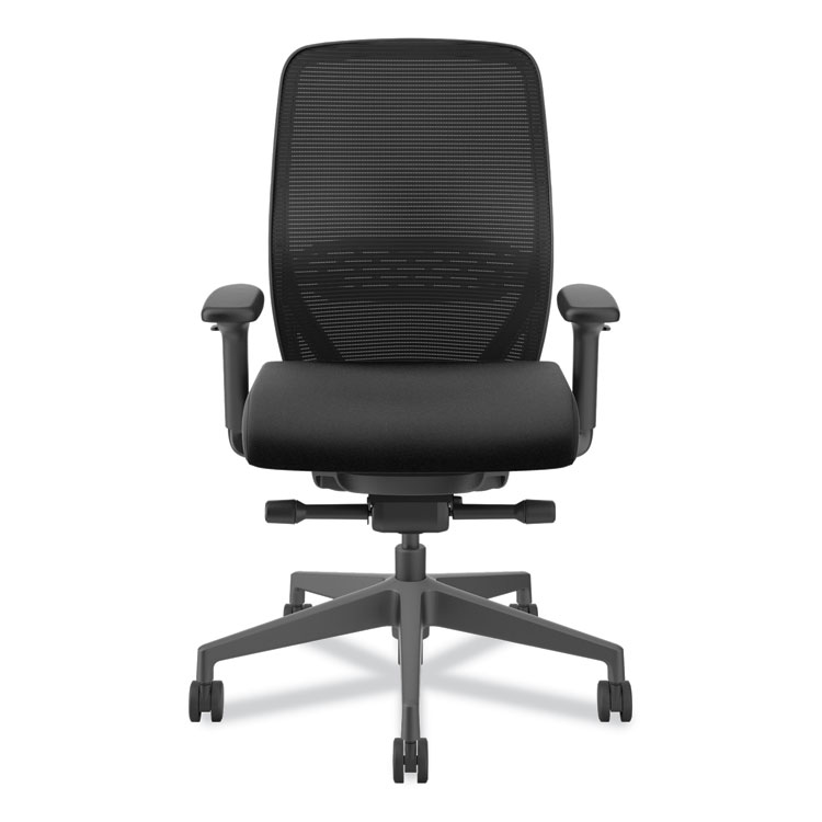 SertaPedic Emerson Executive Task Chair, Supports Up to 300 lbs., Black Seat-black Back, Silver Base