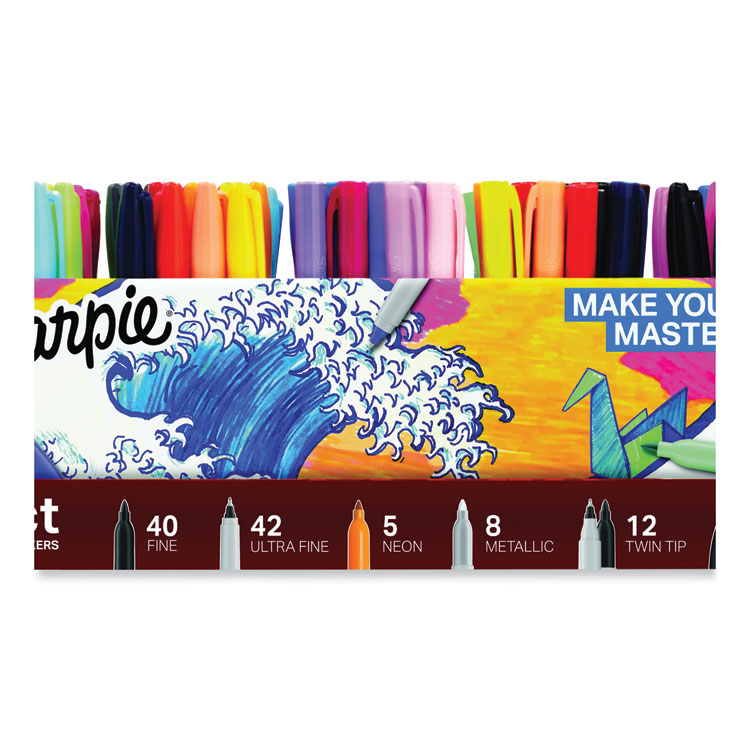 Sharpie Permanent Markers Ultimate Collection, Assorted Tips, Assorted Colors, 72/Set