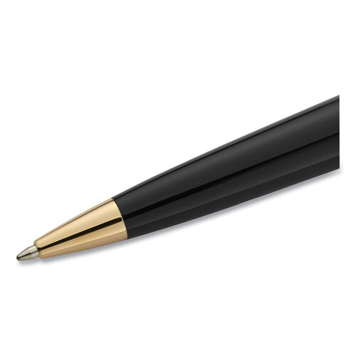 Expert Ballpoint Pen, Retractable, Medium 1 mm, Blue Ink, Black/Gold Barrel