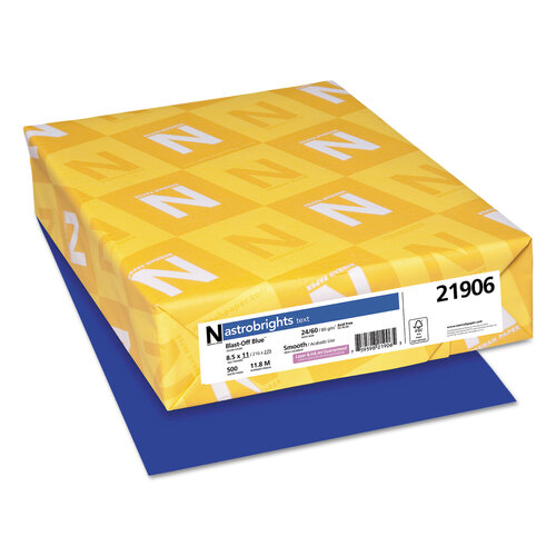 Color Paper, 24 lb Bond Weight, 8.5 x 11, Blast-Off Blue, 500/Ream Color Paper, 24 lb Bond Weight, 8.5 x 11, Blast-Off Blue, 500/Ream
