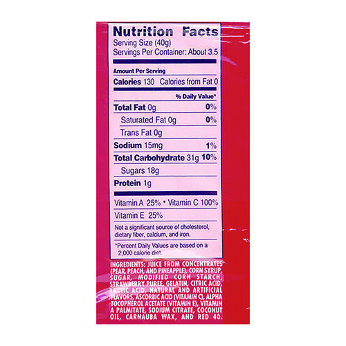 WELPIM05096 - Snapple - Fruit Snacks, Strawberry, 5 oz Pouch, 12/Box