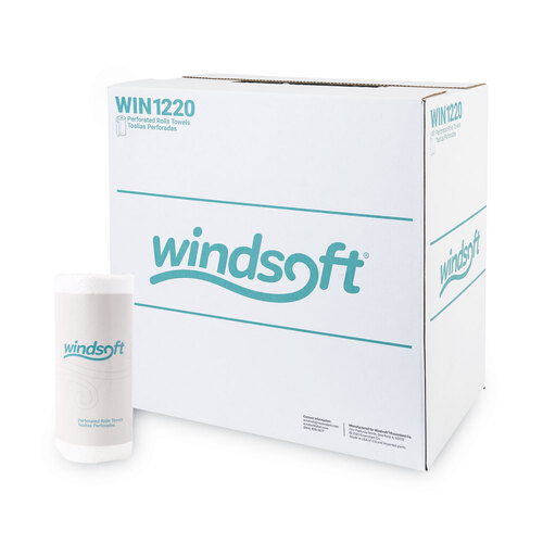 WIN1220CT - Windsoft - Perforated Paper Towel Rolls, 11 x 8 4/5, White, 100/Roll, 30/Carton