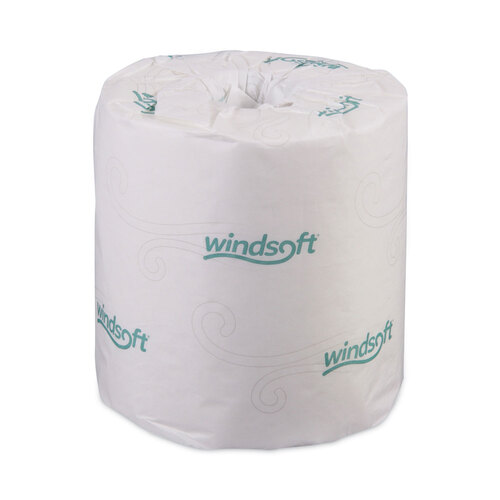 WIN2240B - Windsoft - Bath Tissue, Septic Safe, Individually Wrapped Rolls, 2-Ply, White, 500 Sheets/Roll, 96 Rolls/Carton