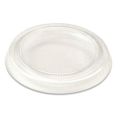 WORCPLCS2S - World Centric - PLA Lids for Fiber Cups, 2.6&quot; Diameter x 0.3&quot;h, Clear, Plastic, 2,000/Carton