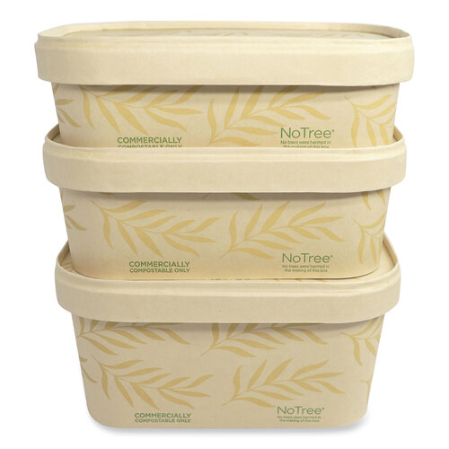 WORCTNT16 - World Centric - No Tree Rectangular Containers, 16 oz, 4.7 x 6.8 x 1.6, Natural, Sugarcane, 300/Carton