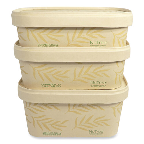 WORCTNT32 - World Centric - No Tree Rectangular Containers, 32 oz, 4.7 x 6.8 x 3, Natural, Sugarcane, 300/Carton