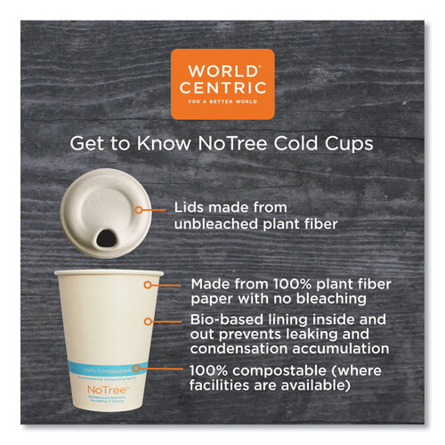 WORCUSU12C - World Centric - NoTree Paper Cold Cups, 12 oz, Natural, 1,000/Carton