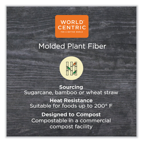 WORPBSCU13LFS - World Centric - Fiber Hinged Containers, 13.7 x 6.6 x 1.3, Natural, Paper, 200/Carton
