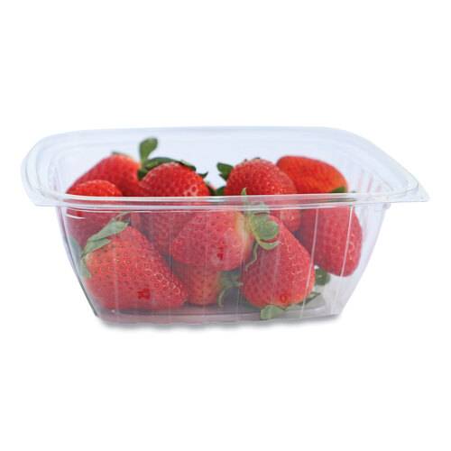 WORRDCS32 - World Centric - PLA Rectangular Deli Containers, 32 oz, 6.1 x 7.6 x 2.8, Clear, Plastic, 600/Carton