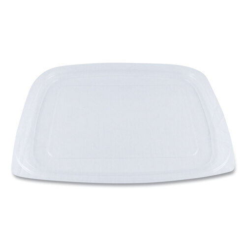 WORRDLCS24 - World Centric - PLA Rectangular Deli Container Lids, 6.5 x 7.5 x 0.3, Clear, Plastic, 600/Carton