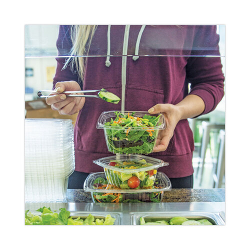 WORRDLCS8 - World Centric - PLA Rectangular Deli Container Lids, 4.8 x 5.9 x 0.3, Clear, Plastic, 900/Carton
