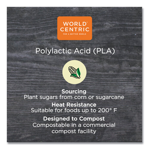 WORRDLCS8 - World Centric - PLA Rectangular Deli Container Lids, 4.8 x 5.9 x 0.3, Clear, Plastic, 900/Carton