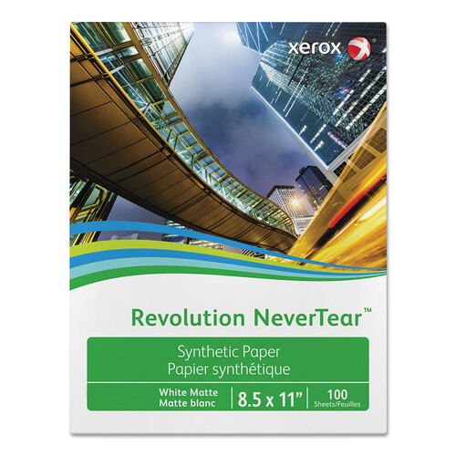XER3R20172 - Xerox - Revolution NeverTear, 5 mil, 8.5 x 11, Smooth White, 100 Sheets/Ream, 5 Reams/Carton