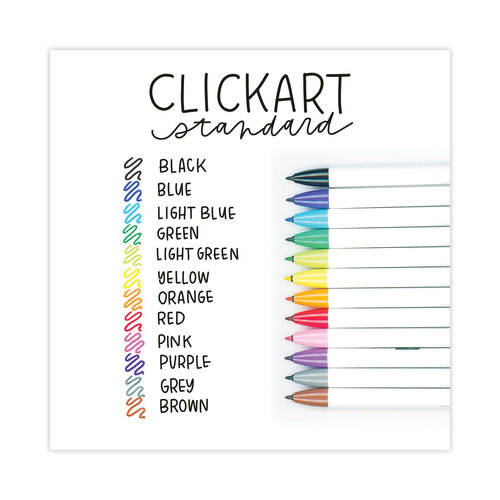 ZEB69012 - Zebra - ClickArt Porous Point Pen, Retractable, Fine 0.6 mm, Assorted Ink Colors, White/Assorted Barrel, 12/Pack