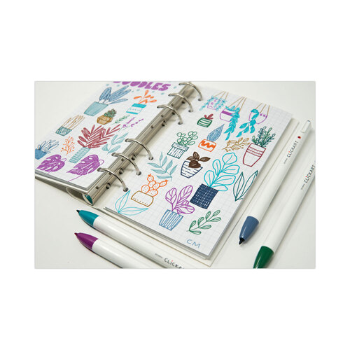 ZEB69012 - Zebra - ClickArt Porous Point Pen, Retractable, Fine 0.6 mm, Assorted Ink Colors, White/Assorted Barrel, 12/Pack