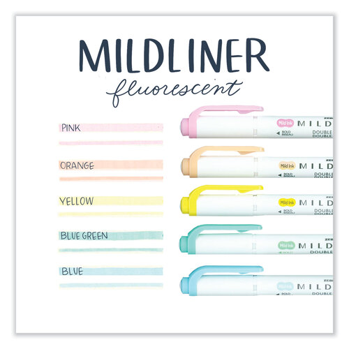 ZEB78105 - Zebra - Mildliner Double Ended Highlighter, Assorted Ink Colors, Bold-Chisel/Fine-Bullet Tips, Assorted Barrel Colors, 5/Pack