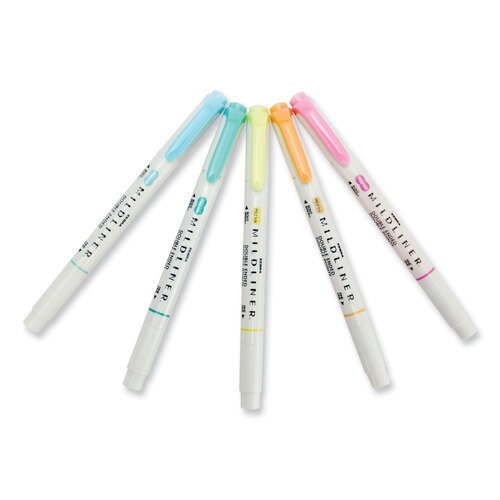 ZEB78105 - Zebra - Mildliner Double Ended Highlighter, Assorted Ink Colors, Bold-Chisel/Fine-Bullet Tips, Assorted Barrel Colors, 5/Pack