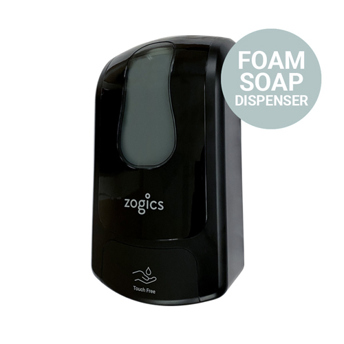 ZOGSOAPDIS01FOAM-BK - Zogics - Foam Soap Dispenser, Touch-Free, Wall Mounted, Black