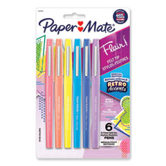 Paper Mate Flair Felt Pen, Bold Point, Assorted Ink, Dozen