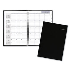 AAGG470H00 - Hard-Cover Monthly Planner, 11.78 x 5, Black, 2020-2022