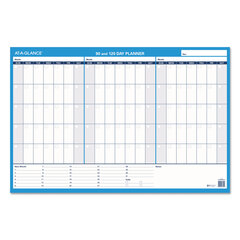 AAGPM23928 - 90/120-Day Undated Horizontal Erasable Wall Planner, 36 x 24, White/Blue,