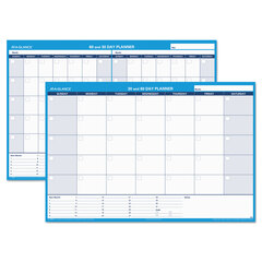 AAGPM33328 - 30/60-Day Undated Horizontal Erasable Wall Planner, 48 x 32, White/Blue,