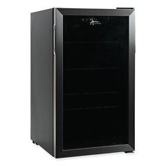 Alera 3.4 Cu. Ft. Beverage Cooler, Stainless Steel/Black