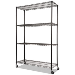 ALESW604818BL - Alera® Commercial Medium-Duty Wire Shelving Kit with Casters