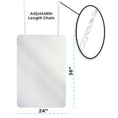 ALP410-2436-H-3 - Alpine - Hanging Acrylic Sneeze Guard