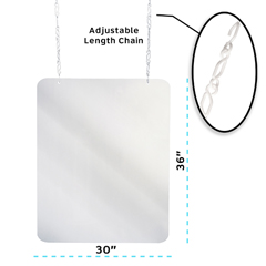 ALP410-3036-H - Alpine - Hanging Acrylic Sneeze Guard