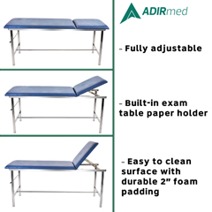ADI996-01-BLU - Alpine - AdirMed Adjustable Exam Table with Paper Dispenser
