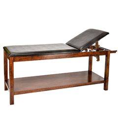 ADI996-03-MA - Alpine - AdirMed Mahogany Wooden Exam Table with full shelf.