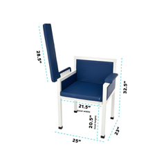 ADI997-02-BLU - Alpine - AdirMed Luxe Upholstered Blood Drawing Chair Designed for Style, Patient Comfort