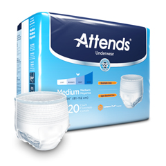 MON522093CS - Attends - Unisex Adult Absorbent Underwear, Pull On with Tear Away Seams, Medium, Disposable, Moderate Absorbency