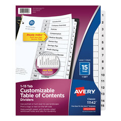 AVE11142 - Avery® Ready Index® Classic Black & White Table of Contents Dividers