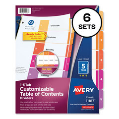 AVE11187 - Avery® Ready Index® Contemporary Multicolor Table of Contents Dividers